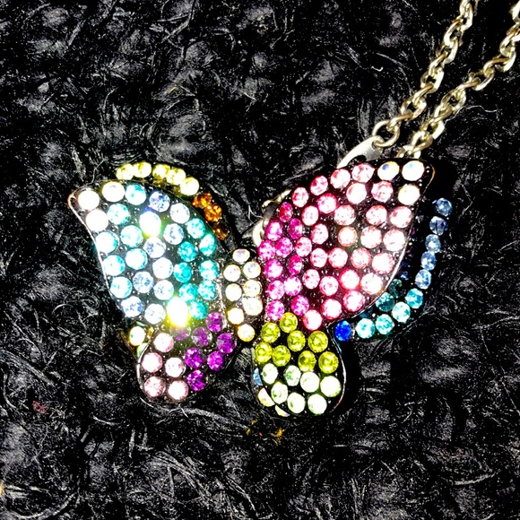 Butterfly Colorful Rhinestone Necklace - Picture 3 of 16